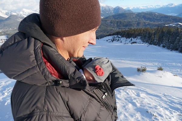 Wandern mit Jackenerweiterung oder Tragetuch