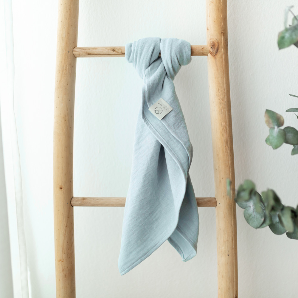 cocoome_Babytuch_Musselin_Spucktuch_Stilltuch_Schmusetuch_Pucktuch_Babydecke_hellblau