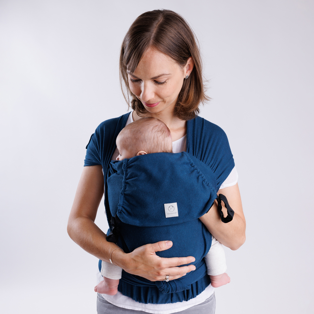cocoome babytrage helium halfbukle senf dunkelblau