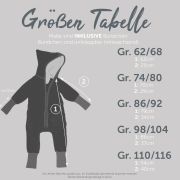 Wollwalk Overall Größentabelle